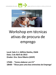 Workshop em técnicas ativas de procura de emprego