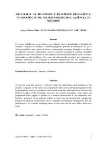 geografia da realidade e realidade geográfica. novos conceitos