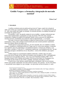 Getúlio Vargas e a formação e integração do mercado nacional