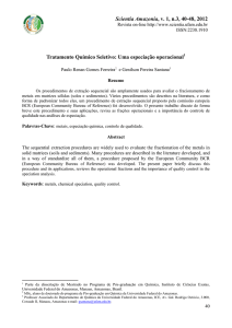 Tratamento Químico Seletivo: Uma especiação