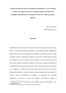 acompanhamento para controle do diabetes a uma família na área