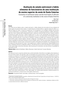 Avaliação do estado nutricional e hábito alimentar de funcionários