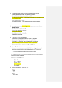 1. A respeito dos ácidos nucléicos (DNA e RNA