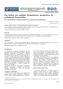 Das boticas aos cuidados farmacêuticos