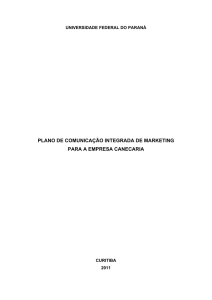 PLANO DE COMUNICAÇÃO INTEGRADA DE MARKETING PARA A