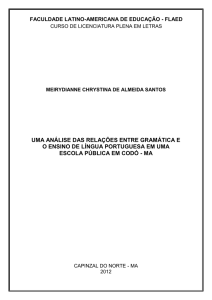 uma análise das relações entre gramática e o