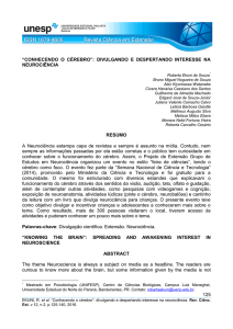 &ldquo;CONHECENDO O C&Eacute;REBRO&rdquo;: DIVULGANDO E DESPERTANDO