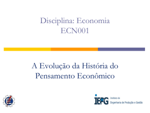 Disciplina: Economia Tema: Evolução da História do Pensamento