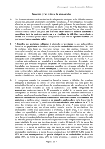 Processos gerais e síntese de aminoácidos