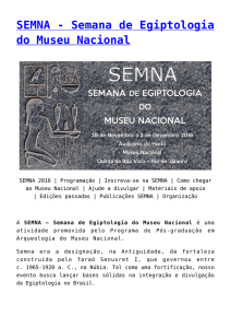 SEMNA - Semana de Egiptologia do Museu Nacional