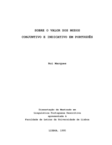 Sobre o valor dos modos conjuntivo e indicativo em português