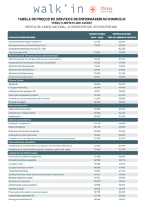 tabela de preços de serviços de enfermagem ao