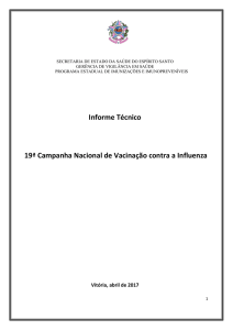 Informe Técnico 19º Campanha Nacional de Vacinacao