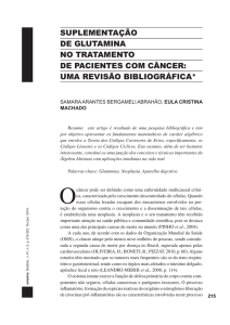 suplementação de glutamina no tratamento de pacientes com câncer