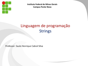 String - Prof. Saulo Henrique Cabral Silva