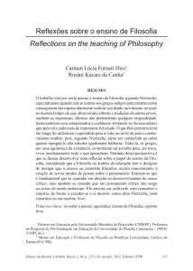 Reflexões sobre o ensino de Filosofia Reflections on the