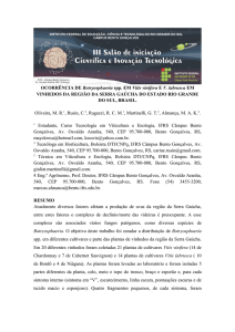 OCORRÊNCIA DE Botryosphaeria spp. EM Vitis - IFRS