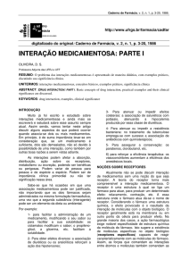 INTERAÇÃO MEDICAMENTOSA: PARTE I