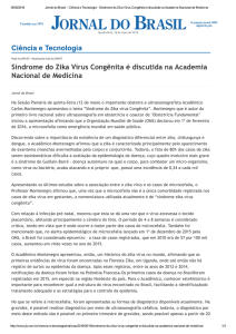 Síndorme do Zika vírus Congênita é discutida na ANM