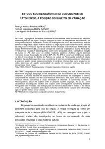 A Variação na Posição de Sujeito na Comunidade de Ratones/SC