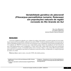 Variabilidade genética do jaborandi (Pilocarpus pennatifolius