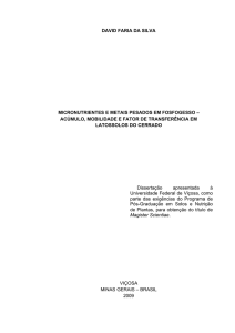 DAVID FARIA DA SILVA MICRONUTRIENTES E METAIS PESADOS