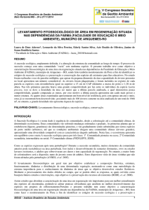 levantamento fitossociológico de área em regeneração