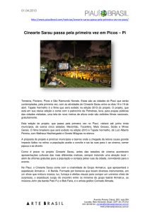 Cinearte Sarau passa pela primeira vez em Picos – Pi