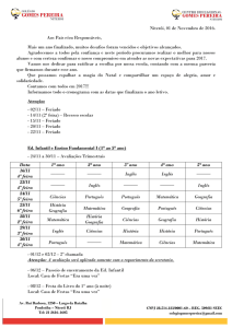 Circular – Cronograma 3º trimestre