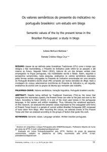 Os valores semânticos do presente do indicativo no português