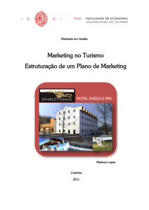 Marketing no Turismo Estruturação de um Plano de Marketing