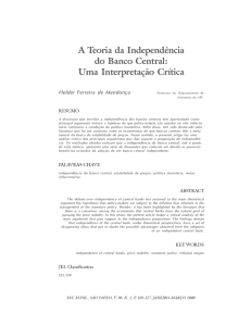 A Teoria da Independência do Banco Central: Uma