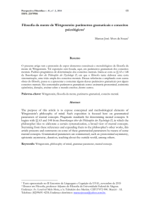 Filosofia da mente de Wittgenstein: parâmetros gramaticais e