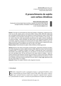 O preenchimento de sujeito com verbos climáticos - Crátilo