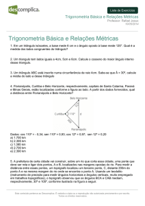 Trigonometria Básica e Relações Métricas