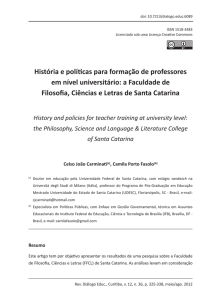 História e políticas para formação de professores em nível