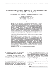 Uma investigação sobre a aquisição de estrutura argumental dos