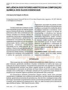 influência dos fatores abióticos na composição química dos óleos