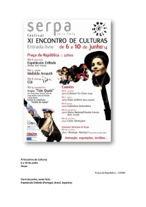 XI Encontro de Culturas 6 a 10 de junho Serpa Praça da República