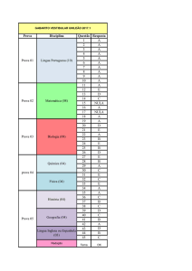 Prova Disciplina Questão Resposta 1 A 2 A 3 A 4 A 5 A 6