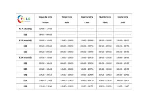 Segunda-feira Teatro Terça-feira Balé Quarta