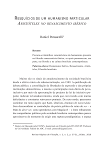 RESQUÍCIOS DE UM HUMANISMO PARTICULAR ARISTÓTELES