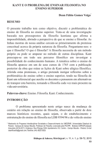 KANT E O PROBLEMA DE ENSINAR FILOSOFIA NO ENSINO