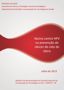 Vacina contra HPV na prevenção de câncer de colo do útero