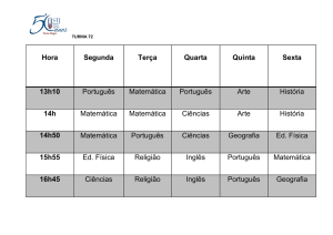 T 72 Horário das Aulas