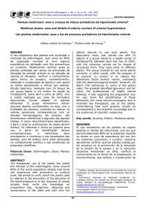 Plantas medicinais: usos e crenças de idosos portadores de