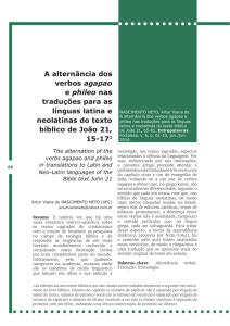 A alternância dos verbos agapao e phileo nas