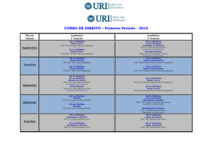 CURSO DE DIREITO – Primeiro Período