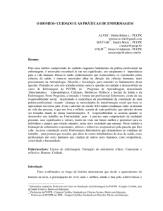 o homem- cuidado e as práticas de enfermagem