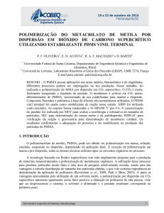 polimerização do metacrilato de metila por dispersão em dióxido de